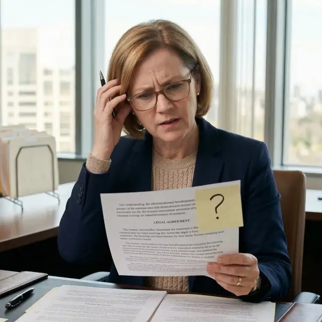 trust administrator reviewing a document